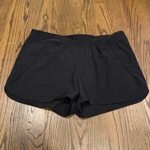 Lands End Womens Solid Black Swim Suit Cover Up Shorts Dry Fit Plus Size 18